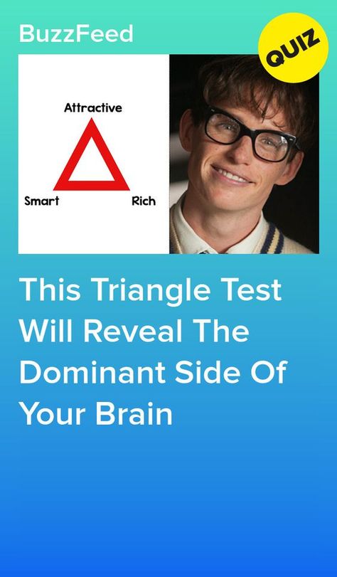 This Triangle Test Will Reveal The Dominant Side Of Your Brain Colourblind Test Meme, Brain Test Games, British Names, Personality Test Quiz, Buzzfeed Test, Iq Level, Personality Quizzes Buzzfeed, Brain Quiz, Random Quizzes