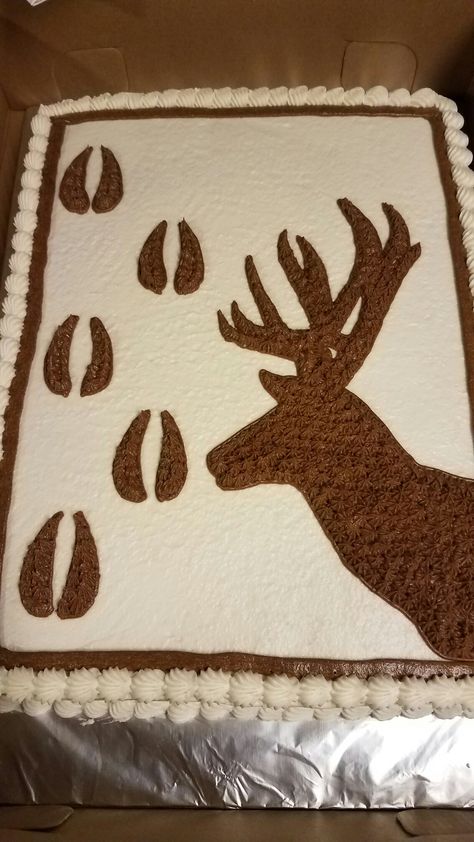 Deer cake Deer Hunter Birthday Cake, Deer Sheet Cake, Deer Cupcake Cake, Hunting Themed Birthday Cake, Hunting Sheet Cake, Deer Cake Ideas, Deer Cake For Men, Hunting Cakes For Boys, Yellowstone Cake