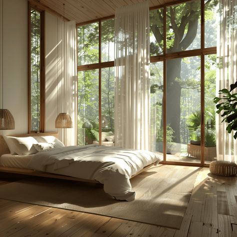 Unlock these Feng Shui Secrets for Blissful Relaxation Large Cozy Bedroom Ideas, Feng Shui Aesthetic, Bedroom By Window, Natural Lighting Home, Adobe Bedroom, Bedroom Ideas Nature, Bedroom Natural Light, Bedroom With Large Windows, Feng Shui Bedroom Ideas