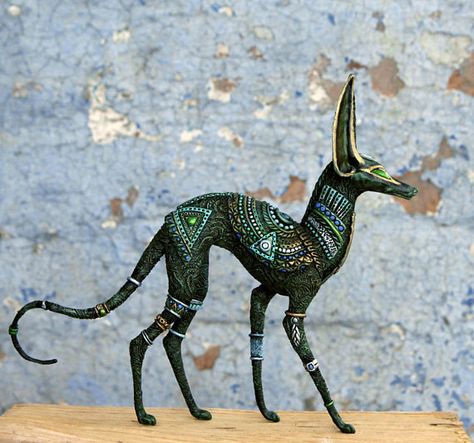 Anubis Statue Anubis Sculpture Egyptian God Art Fantasy Dog Ancient Animal Sculpture, Cheetah Statue, Anubis Statue, Cheetah Sculpture, Egyptian Cat Sculpture, Cat Art Sculptures & Statues, Clay Monsters, Dog Statue, Egyptian Gods