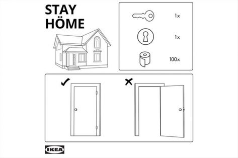 IKEA Print Advert By McCann: Stay Home | Ads of the World™ Ikea Ad, Ikea Instructions, Billy Ikea, Ikea Hemnes, Ikea Bed, Creative Advertising Campaign, Ikea Hackers, 1 April, Instructions Booklet