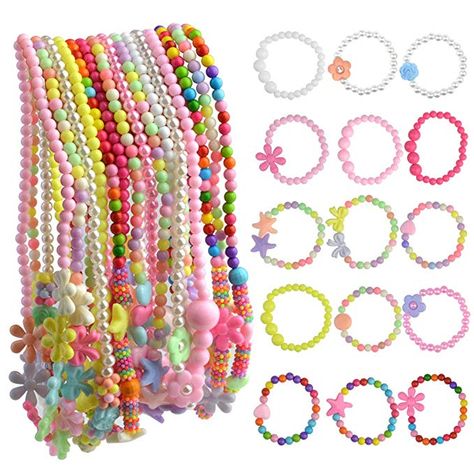 Amazon.com: obmwang 30Pcs Princess Necklace Bracelet Set, Teenager Costume Jewelry Play Jewelry for Women Dress Up Pretend Play Party Favors: Toys & Games Easter Necklace, Play For Kids, Kids Party Favors, Heart Wall Stickers, Easter Jewelry, Princess Jewelry, Easter Bunny Crafts, Princess Necklace, Bunny Crafts