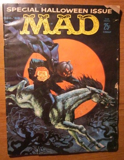 Halloween Issue 1960 - Mad Magazine | Flickr - Photo Sharing! Leaf Pile, Ichabod Crane, Autumn Images, The Legend Of Sleepy Hollow, Space Ghost, Golden Age Comics, Mad Magazine, Halloween Photography, Headless Horseman