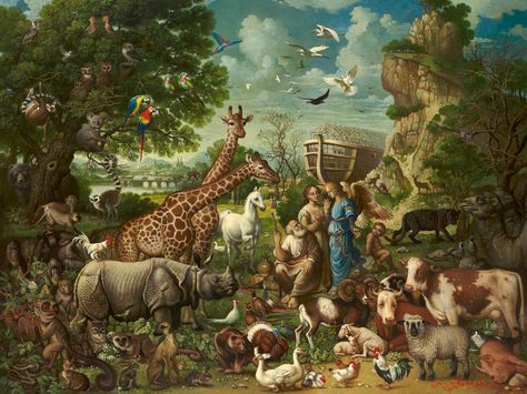 Ugliest Animal, Noah Arc, Noah's Ark Art, Noah's Arc, Realism Paintings, Noahs Arc, Haitian Art, Canadian Painters, Noah S Ark