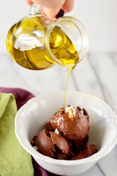 PaleOMG Guest Post: Dark Chocolate Sorbet with Olive Oil & Sea Salt | Real Food with Dana Paleo Chocolate Recipes, Chocolate Sorbet, Paleo Chocolate, Frozen Desserts, Frozen Treats, Guest Post, Real Food, Chocolate Recipes, Paleo Recipes