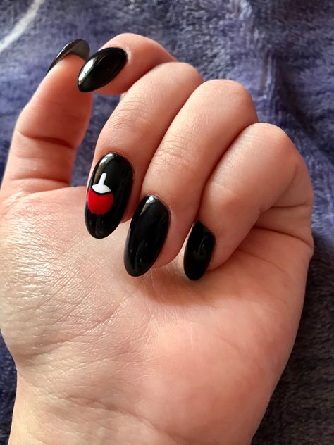 #uchiha#naruto#nailsanime Uchiha Nails, Sasuke Nails, Anime Nails Naruto, Coke Nails, Uchiha Symbol, Naruto Nails, Fan Nails, Nails Unique, Anime Nails