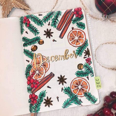 Bullet Journal Christmas, December Bullet Journal, Kalender Design, Bullet Journal Cover Page, Bullet Planner, Christmas Journal, Bullet Journal Notebook, 12 December, Bullet Journal Design Ideas