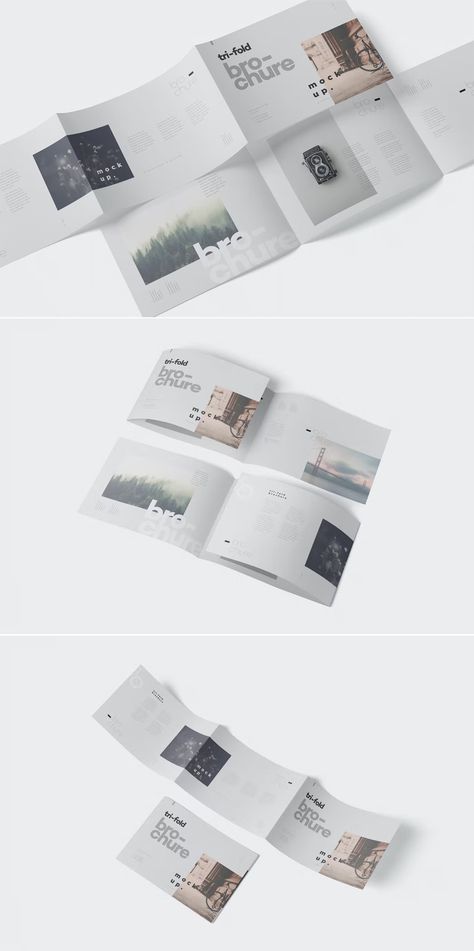 Tri-Fold Brochure Mockup in Din A4 A5 A6 Landscape A5 Booklet, Brochure Mockup, Fold Brochure, Print Advertisement, Brochures Mockups, Trifold Brochure, Tri Fold, Advertising Design, Design Template