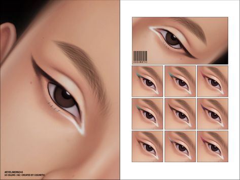 The Sims Resource - Eyeliner | N245 Sims Cc Eyeliner Patreon, Sims 4 Waterline Eyeliner, Sims 4 Cc White Eyeliner, Sims 4 Cc Skin Eyes, Sims 4 Cc Makeup Patreon Eyeliner, Sims 4 Makeup Eyeliner, Sims Presets Cc, Eyeliner Sims 4 Cc, Ts4 Eyeliner