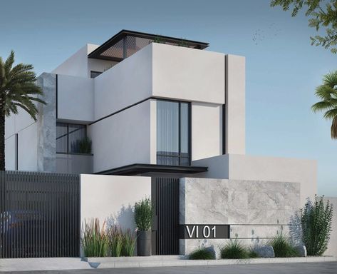 3D House Design Exterior House Design Ideas, Villa Facade Design, Exterior House Design, Contemporary House Exterior, Facade Architecture Design, House Design Ideas, Modern Villa Design, Modern House Facades, Modern Exterior House Designs