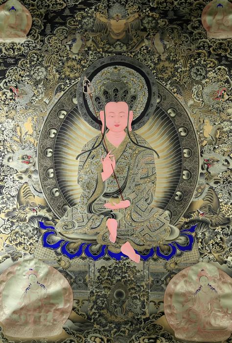 Ksitigarbha Bodhisattva, Thangka Art, Buddhism Symbols, Meditating Buddha, Buddha Painting, Buddha Meditation, Tibetan Art, Buddha Art, Buddhist Art