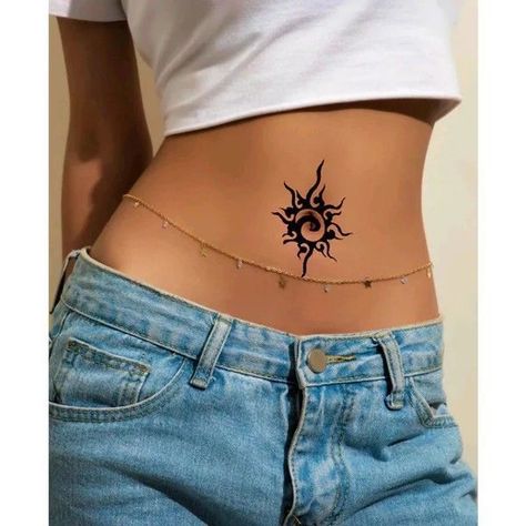 Stomach Tattoos Around Belly Button, Tattoos Around Belly Button, Tattoo Around Belly Button, Tattoo Belly Button, Stomach Tatoo, Tattoos After Pregnancy, Belly Tattoo Ideas, Belly Tattoos For Women, Girl Stomach Tattoos