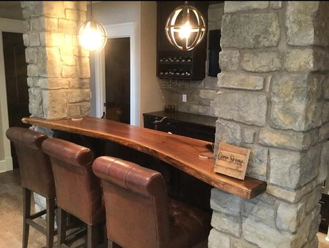 Walnut Bar Top, Wood Bar Top, Home Bar Areas, Forest Wood, Rustic Home Design, Unique Tables, Wood Bar, Live Edge Table, Bar Top