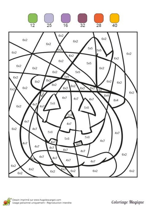 Coloriage magique multiplication, une citrouille pour Halloween Halloween Multiplication, Halloween Math Worksheets, 4de Verjaardag, Halloween Math, Math Coloring, Number Worksheets, Color By Numbers, Color By Number, Halloween Crafts For Kids