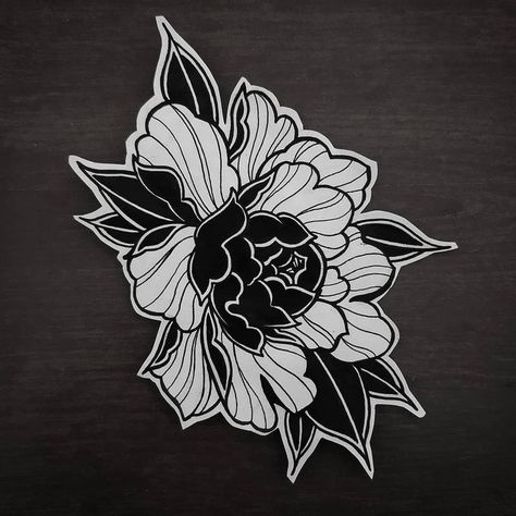 Throat Flower Tattoo, Orientalism Flower Tattoo, Dark Black Flower Tattoo, Peonies Knee Tattoo, Blacked Out Peony Tattoo, Asian Style Flower Tattoo, Symmetrical Peony Tattoo, Lotus Flower Elbow Tattoo, Americana Flower Tattoo