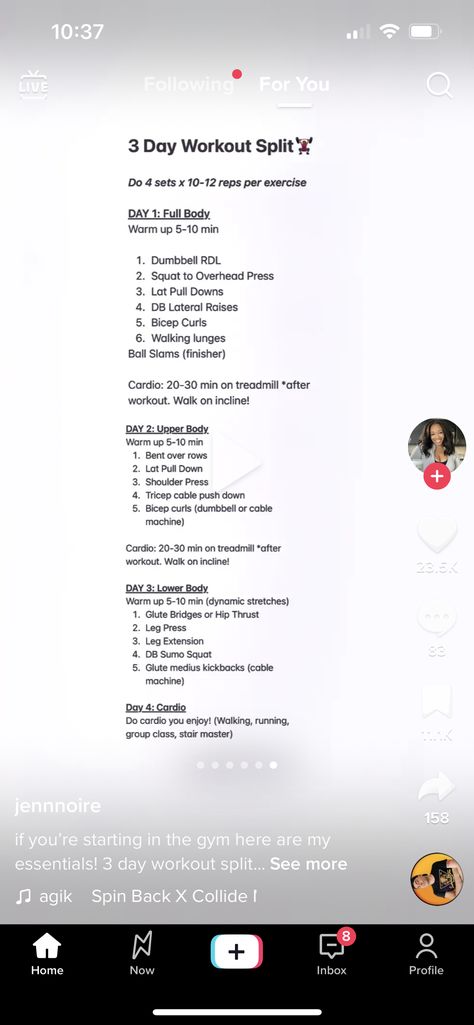 Gym Workouts For Women, Weekly Gym Workouts, Split Workout Routine, Weight Lifting Plan, 4 Day Workout, 3 Day Workout, Split Workout, Gym Workout Plan, Workout Split