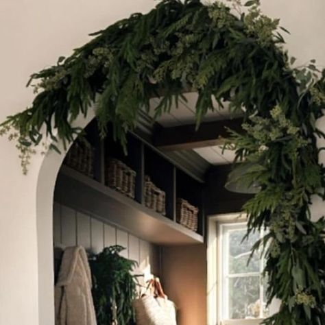 Afloral on Instagram: "Archway inspiration from @peteandselena • We woke to the first snowfall this morning and it made everything feel so cosy and magical. We enjoyed having this archway dressed up last Christmas so we thought it could be a nice tradition to carry on. We painted out the mudroom a moody brown and it compliments the greens so well.  . This is simple to create with two @afloral Norfolk garlands and some cedar stems to fluff it up a bit. This year we added in some eucalyptus sprigs as well and it creates such a moment when you walk in the door.  . . .  Follow my shop @peteandselena on the @shop.LTK app to shop this post and get my exclusive app-only content!  #liketkit #LTKHoliday #LTKhome #LTKSeasonal @shop.ltk https://liketk.it/4olIH #christmas #afloral #mudroom #holidaydec Afloral Norfolk, First Snowfall, Last Christmas, Holiday Inspiration, Cozy Christmas, Green Christmas, Christmas Garland, Classic Christmas, Christmas Traditions