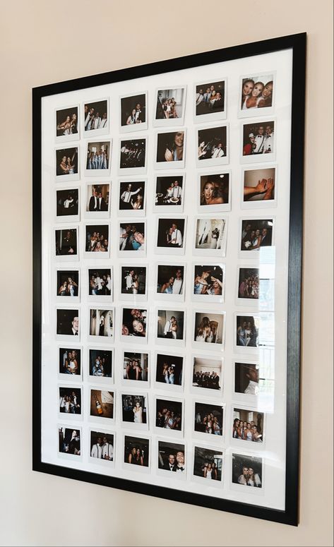 Large Polaroid Frame, Polaroid Frame Pictures, Polaroids In Frame Display Photos, Photo Frame Ideas Living Room, Polaroid Picture Frames, Polaroids In Picture Frame, Wall Of Polaroid Pictures, Polaroid Pictures In Frame, Poloroid Pictures Frame Ideas