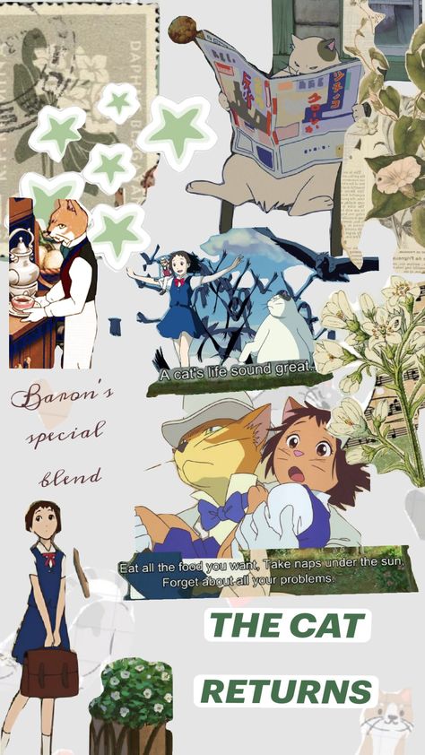 ghibli wallpaper•the cat returns wallpaper Cat Returns Wallpaper, The Cat Returns Wallpaper, Ghibli Wallpaper, Studio Ghibli Background, The Cat Returns, Anime Wolf, Cat Wallpaper, Cat Life, Studio Ghibli