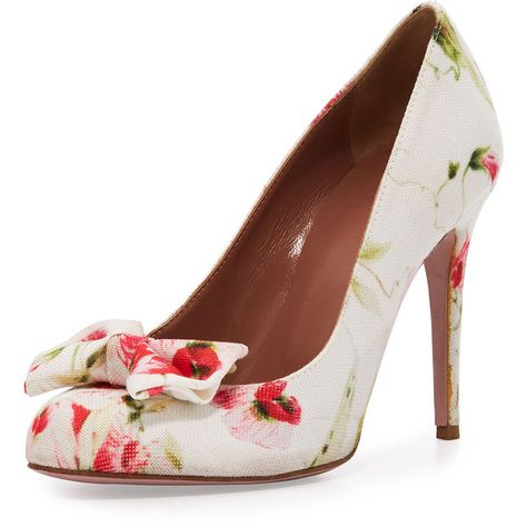 Red Valentino Floral Canvas Bow 100mm Pump ($319) ❤ liked on Polyvore featuring shoes, pumps, canvas slip on shoes, bow pumps, floral slip on shoes, canvas pumps and floral shoes Flower Print Shoes, Floral Pumps, Red Valentino Shoes, Canvas Slip On Shoes, Bow Pumps, Round Toe Pumps, Floral Canvas, Floral Shoes, White Pumps