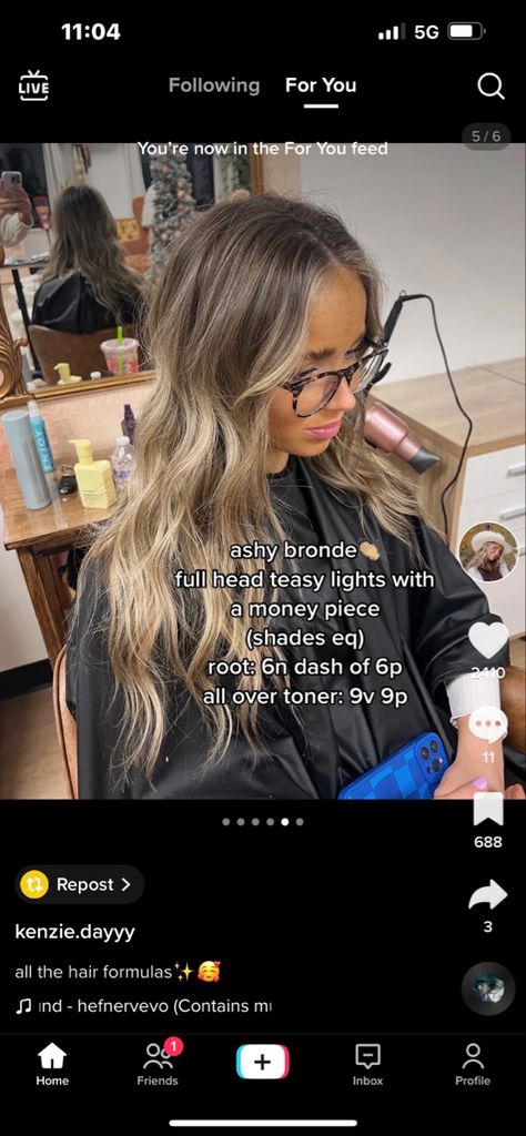 Brown Root Blonde Highlights, Creamy Blonde On Dark Hair, Add Blonde To Brown Hair, Bronde Foilyage, Bronde Balayage Formula, Root Shadowed Bronde, Bronde Formula Shades Eq, Transition From Blonde To Brunette, Brown Roots Blonde Hair Balayage