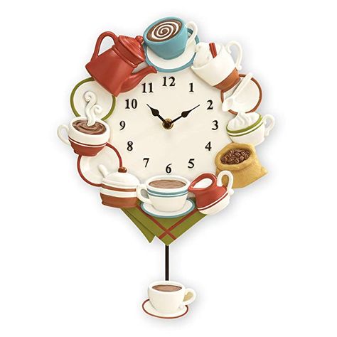 Amazon Kitchen Decor, Wall Clock Kitchen, Clock Kitchen, Cute Clock, Sugar Container, Pendulum Wall Clock, Kitchen Clocks, Kitchen Wall Clocks, Collections Etc