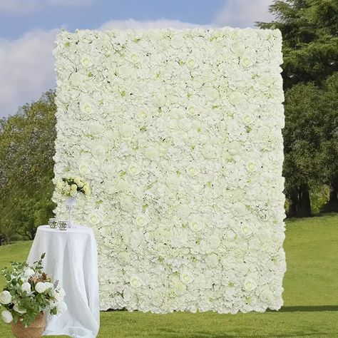 Panels - Temu Wedding Wall Backdrop, Wedding Flower Wall Backdrop, Wall Decor For Wedding, Black And White Backdrop, Flower Wall Wedding Backdrop, Floral Walls, Artificial Flower Wall, Flower Panel, Faux Stone Walls