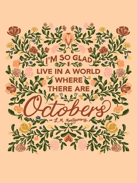 October quote digital download Anne of Green Gables October Quotes, Bar Cart Decor, Autumn Quotes, Cute Notebooks, Anne Of Green, Art Prints For Sale, Anne Of Green Gables, Green Gables, Hand Art Drawing