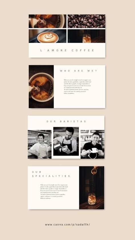 Ivory and Brown Modern Café Coffee Shop Company Profile Canva Presentation Coffee Shop Logo Ideas, Shop Logo Ideas, Coffee Shop Website, Canva Presentation, Coffee Shop Logo Design, Coffee Presentation, Shop Name Ideas, Modern Coffee Shop, Coffee Shop Branding