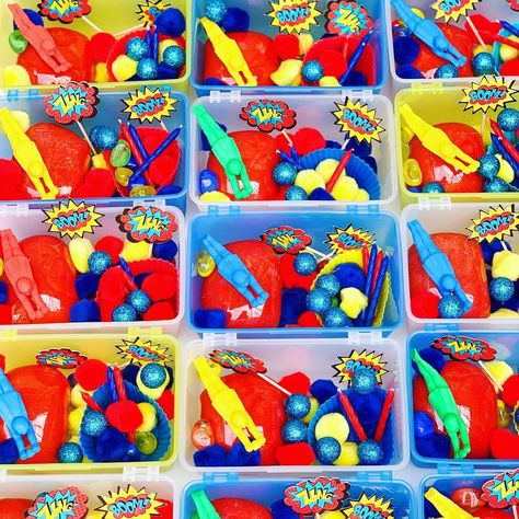 Super duper minis for a super special little boys birthday party! Did you know our custom sensory play dough mini kits are now available on… #playdoughkits #playdough #superhero Superhero Sensory Play, Superhero Playdough, Superhero Sensory, Playdough Ideas, Superhero Vbs, Edible Playdough, Sensory Play Dough, Boys Birthday Party, Sensory Ideas