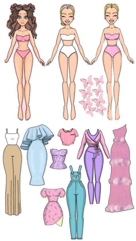 Paper Dolls Book Free Printable Kate Made, Barbie Paper Dolls Printable Free, Paper Doll Closet, Paper Doll Ideas, Lol Paper Dolls Printable Free, Bullet Journal Easy, Duck Crafts, Princess Paper Dolls, Diy Paper Bag