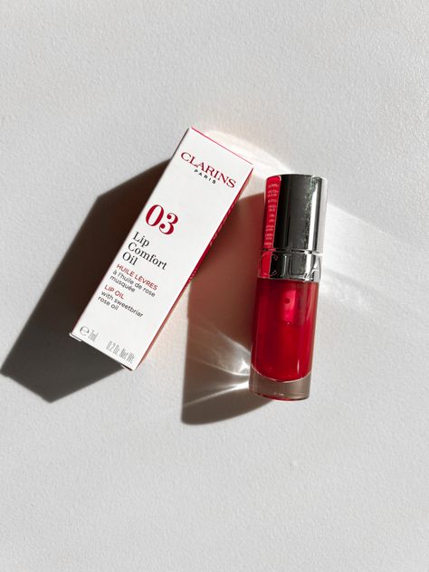 Make up, clarins, lip oil, aesthetics, beauty, lippie, cherry, Dior, dior lip oil Clarins Lip Oil Cherry, Red Lip Oil, Lip Oil Aesthetic, Clarins Lip Oil, Curly Hair Accessories, Lip Oils, Lip Gloss Balm, Makeup List, Lip Cosmetics