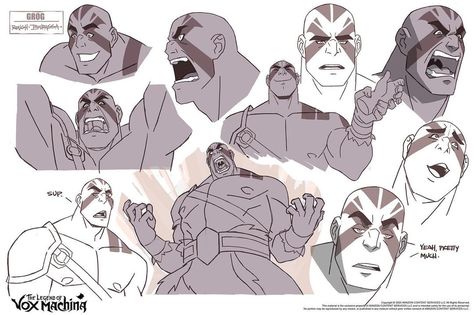 Vox Machina Grog, Phil Bourassa, Western Anime, Expression Sheet, Kitten Drawing, Vox Machina, Human Anatomy Art, Critical Role Fan Art, Art Animation