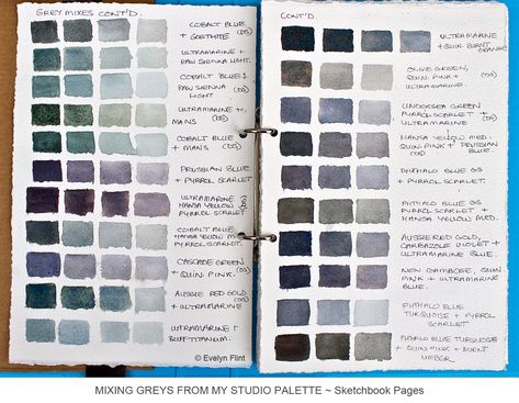 SHADES OF GREY – INDIGO BEACH ART Color Mixing Guide, Mixing Paint Colors, Color Theory Art, Color Mixing Chart, Watercolor Mixing, Paint Swatches, Arches Paper, Watercolor Palette, Diy Watercolor