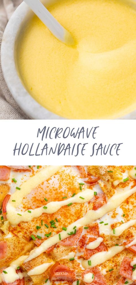 Microwave Hollandaise Sauce - 40 Aprons Holindaise Sauce, Microwave Hollandaise Sauce, Easy Hollandaise, Easy Hollandaise Sauce, Homemade Hollandaise Sauce, 40 Aprons, Recipe For Hollandaise Sauce, Easy Skillet Meals, Hearty Comfort Food