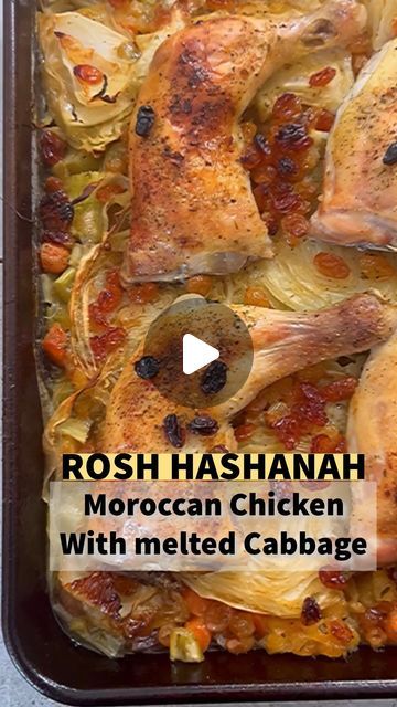 Sarah M Lasry - EASY RECIPES  & TRAVEL on Instagram: "Perfect for Rosh Hashanah 

Moroccan Roasted Chicken with Melted Cabbage & Veggies. 
The only thing I realized I was missing … the chickpeas! 

Totally add some if you want! 

Super easy to make - it’s a hybrid recipe of my Moroccan grandmothers famous Moroccan veggies (we usually put over couscous) and the Best Roasted Chicken - it all just melts in your mouth! 

The leftovers also are define when shredded and then put into egg roll wrappers and fried! 

This is what I am making for One of our meals and I seriously can’t wait to dig in. 

 RECIPE:
Oil
2 small red onions, sliced
2 large white onions, sliced
2 leeks, sliced
4-5 cloves of garlic
3-4 celery, diced
3 carrots, diced
1 medium cabbage, sliced 
Chicken thighs with the leg
1/4 c Moroccan Veggies, Melted Cabbage, Turkey Party, Best Roasted Chicken, Moroccan Chicken, Egg Roll Wrappers, The Leftovers, Red Onions, Egg Roll