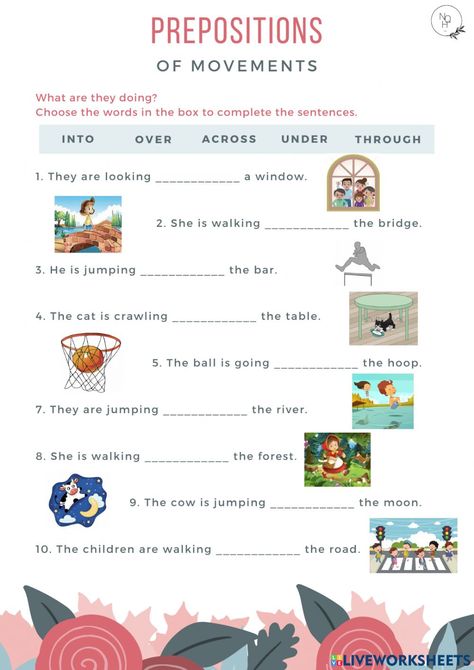 Preposition Of Movement Worksheet, Preposition Of Movement, Preposition Worksheets, Esl Grammar, Advanced Vocabulary, Writing Editing, English Language Learning Grammar, Year 8, Essay Writing Skills