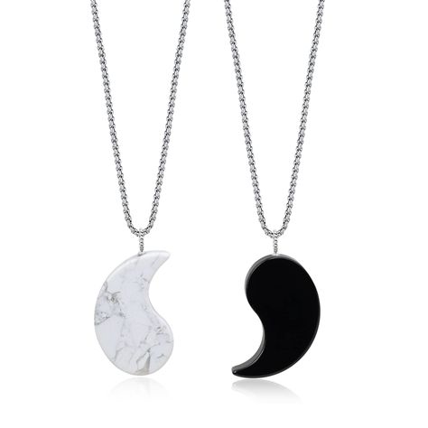 PRICES MAY VARY. Yin Yang Stone Pendants: 1.1*0.6*0.24"(28*15*6mm) Black Obsidian & Howlite Stainless steel box chain: 18"(45cm) for Famale's howlite stone; 22"(55cm) for Male's obsidian stone Yin Yang Couple Necklaces: Howlite white stone represents the "Yin" like the lows of life and Obsidian black stone represent "Yang" like highs of life, this his and hers yin yang necklaces reminds you to stay balanced and have a better control of reality This couple his and hers necklaces set can be shared Yin Yang Couple, Necklaces For Couples, His And Hers Necklaces, Couples Necklaces, Matching Necklaces For Couples, Yin Yang Balance, Yin Yang Necklace, Howlite Necklace, Black Obsidian Stone