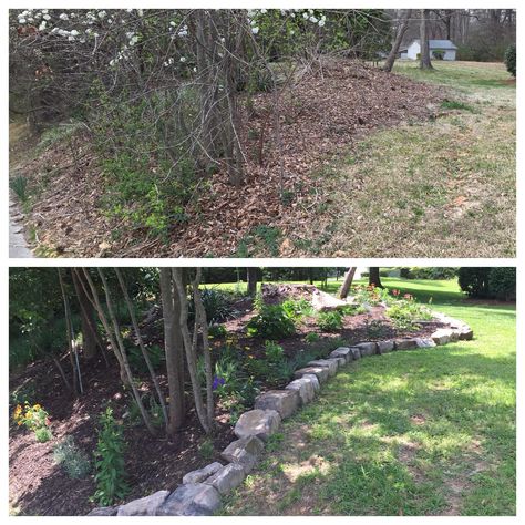 Yard Before And After, Front Yards Diy, Courtyard Landscaping, Homesteading Ideas, Easy Landscaping, Front Landscaping, Front Yard Landscaping Simple, Garden Plans, Front Lawn