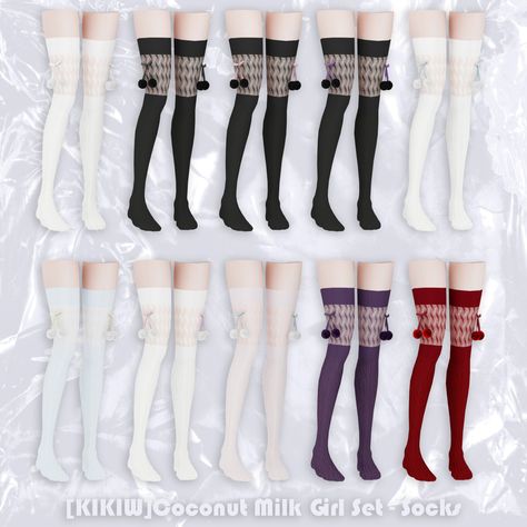 KIKIW Sims 4 Long Socks, Sims 4 Cc Long Socks, Sims4 Cc Socks, Sims 4 Thigh High Socks, Sims 4 Cc Thigh High Socks, Sims 4 Socks Cc, Sims 4 Socks, Colors Clothes, Cc Shoes