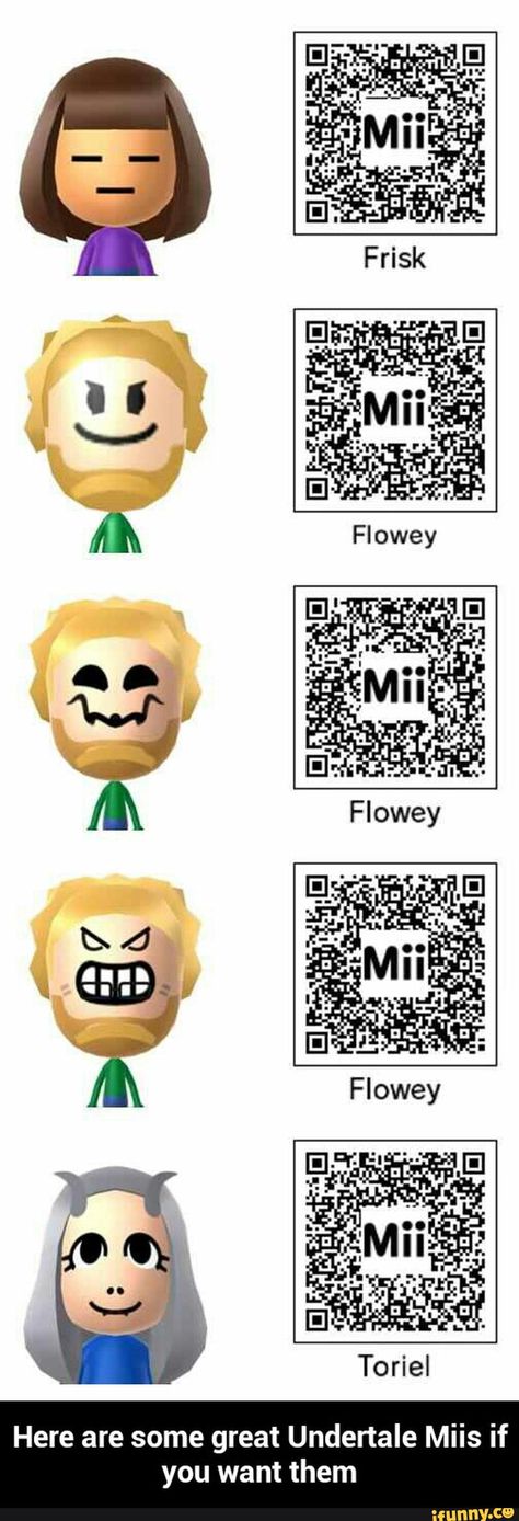 Undertale Mii Qr Codes, Tomodachi Life Qr Codes Steven Universe, Mii Qr Codes, Tomodachi Life Qr Codes, Frisk From Undertale, Mii Qr, Acnl Clothes, Tomodachi Life, Life Code