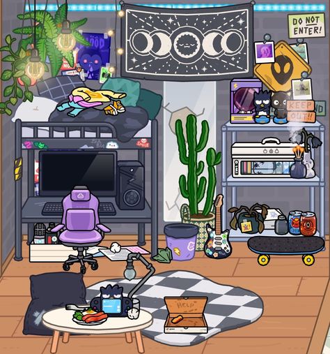 Toca Boca Gamer Room, Toca Boca Gaming Room, Toca Boca Teen Boy Room Ideas, Toca Boca Boys Room, Toca Boca Teenage Room Ideas, Toca Boca Boy Room Ideas, Teen Gamer Bedroom, Toca Builds, Boca Recipe