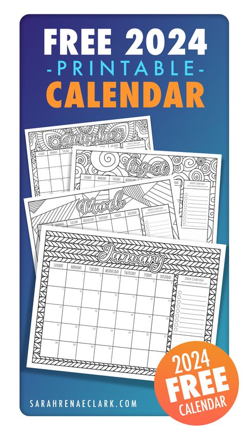 2024 Free Printable Calendar Coloring Pages Printable Coloring Calendar 2024, 2024 Coloring Calendar Printable Free, Coloring Calendar 2024, 2024 Printable Calendar Free, Google Shortcuts, 2024 Calendar Printable Free, Shell Chimes, Free Calender, Household Planning