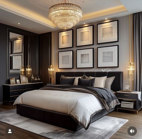 Luxury Apartment Bedroom Decor, Luxury Glam Bedroom, Hotel Room Interior Luxury, Black White And Beige Bedroom, Rh Bedroom Ideas, Modern Luxurious Bedrooms Classy, Hotel Bedroom Aesthetic, Hotel Vibe Bedroom, Penthouse Bedroom