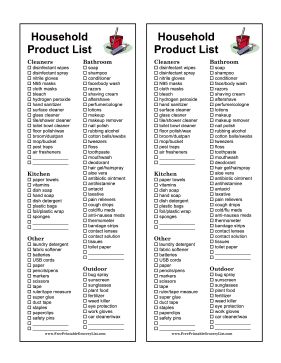 Beyond groceries, take stock of what you need for cleaning products and supplies in the kitchen, bathroom, outdoors, and office with this printable household products supplies list. Free to download and print Household Supply List, Household Supply Stock List, Bathroom Inventory List, Household Supplies List, Kitchen Supply List, Basic Household Items List, Household Inventory List, Pantry List Inventory Free Printables, Household Necessities List