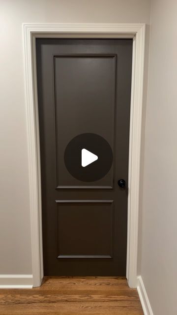 We’ve been busy updating our doors: Added a little bit of trim, matte black hardware, and a fresh coat of paint in the color Urbane Bronze by Sherwin Williams.   #diydoors #sherwinwilliams #homediy #wooddesign #doorupgrade #homedesign #homedesigninspo" Urbane Bronze Bedroom Walls, Bronze Black Paint, Urbane Bronze Door, Urbane Bronze Interior Doors, Urban Bronze Interior Doors, Urban Bronze Front Door, Iron Ore Doors Interior, Urbane Bronze Bedroom, Black Front Door Interior