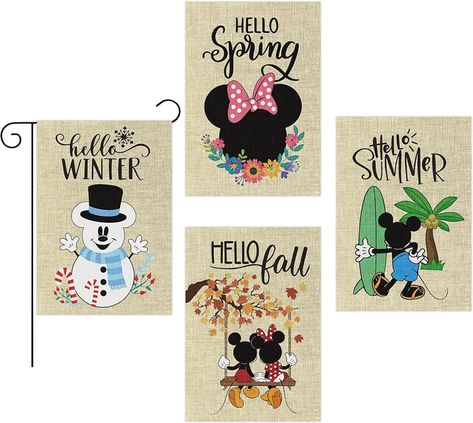 Disney Discovery- 4 Seasons of Disney Flags - Decor - All Season Garden, Flag Pole Bracket, Disney Fall, Disney Stockings, Disney Garden, Disney Room Decor, Disney Christmas Decorations, Fall Flags, Disney Home Decor