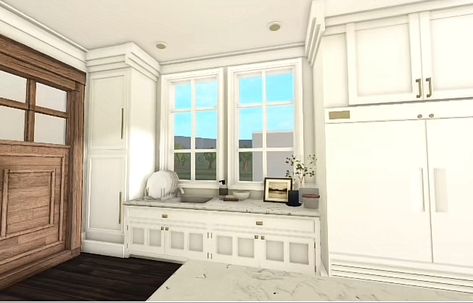 Bloxburg Preppy House, Realistic Farmhouse, Bloxburg Realistic, Bloxburg Decor, Dark Modern House, Bloxburg Inspiration, Modern Suburban House, Bloxburg Interior, Preppy House