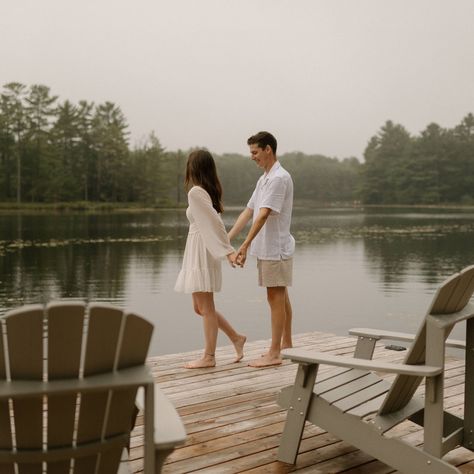 Misty, romantic, cottage mornings 🤍 (With a jump in the lake 🌊) // Muskoka engagement session, Muskoka cottage session, cottage engagement session, jump in the lake engagement session #cottagesession #cottageengagementsession #muskokaengagementsession #muskokaphotographer #muskokawedding Muskoka Engagement Photos, Lake Muskoka, Muskoka Cottage, Lake Photoshoot, Lake Engagement, Romantic Cottage, Jump In, Engagement Photoshoot, Photoshoot Ideas