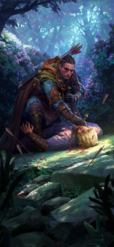 Alexander Lozano, Gwent Art, Elf Ranger, Mtg Art, Roleplay Characters, Paintings And Drawings, D&d Dungeons And Dragons, Dragon Artwork, Fantasy Concept Art